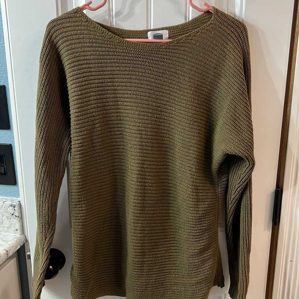 Olive Green Old Navy open neck sweater